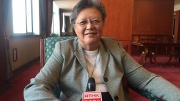 Rita Fan Hsu Lai-tai, a Hong Kong member in China's top legislature, ridicules C Y Leung's pledge to unite Hong Kong.