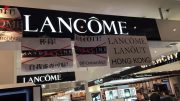 Lancome shops in Hong Kong as protesters express anger at cancellation of Denise Ho's concert.