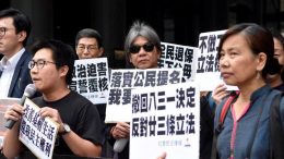 A group of pro-democracy activists lead a march calling for the withdrawal of NPC Standing Committee's 'August 31' decision on universal suffrage.