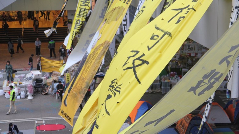 The Occupy Central (pictured) and 'localist' movement has broadened the spectrum of the pan-democratic camp.