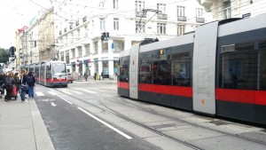 Low-floor designs for trams are introduced.