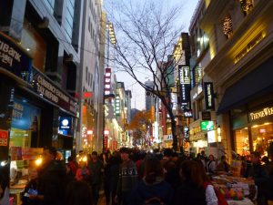 Shopping street in Seoul.