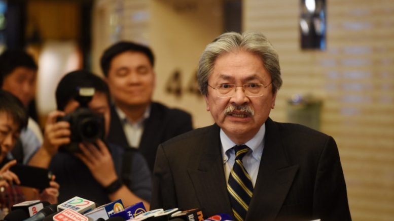 John Tsang Chun-wah, former financial secretary, shows he can fight as he said at a press conference to declare his bid for the chief executive.