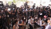Hong Kong journalists at work.